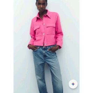 Zara Pink Tweed Jacket XS